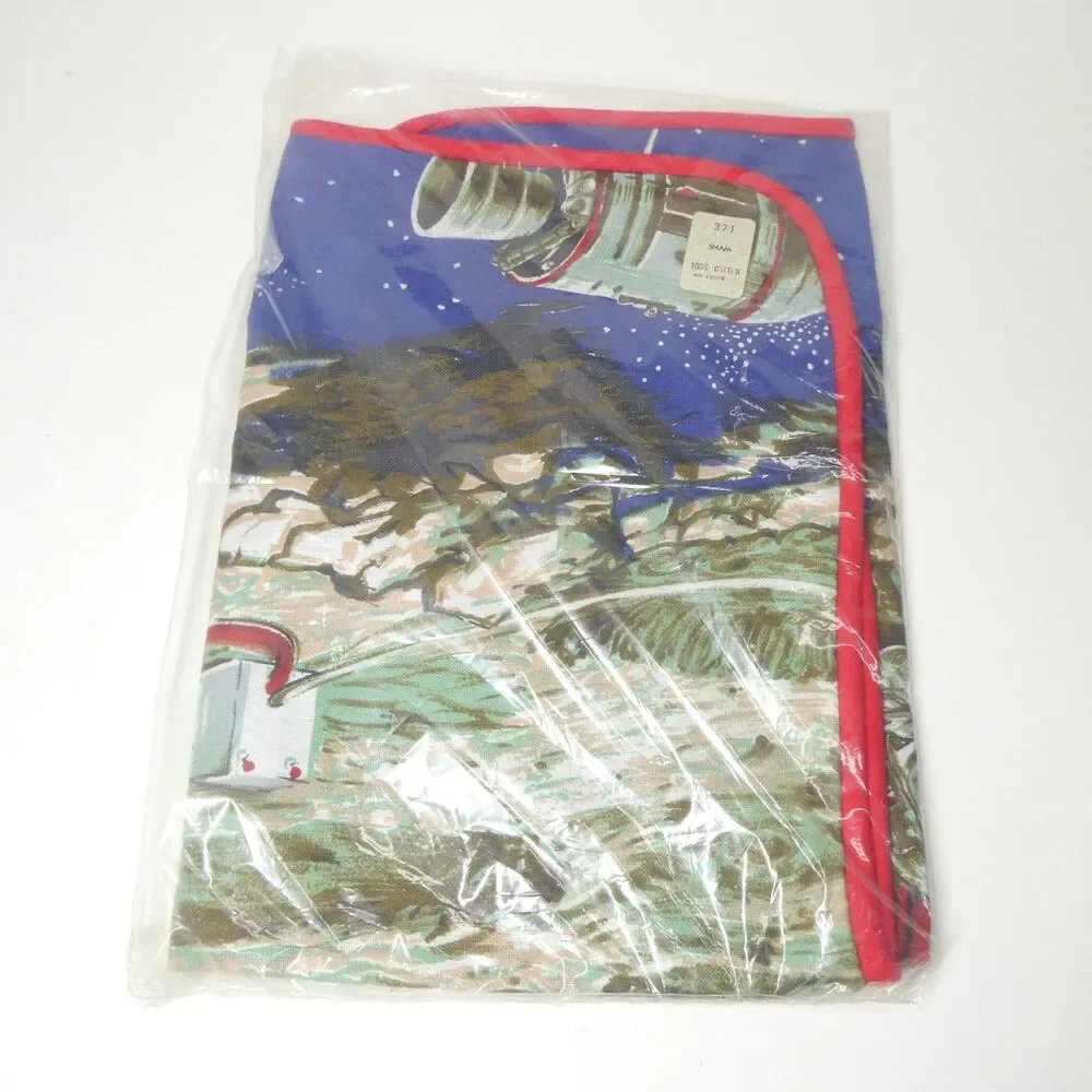 Space Race Moon Landing Sheets Spiegel Cotton Bunk & Sham Vintage NOS 1960s